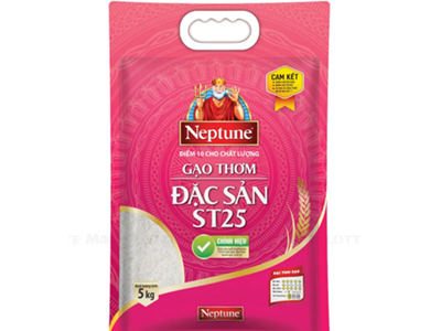 Gạo Dẻo Thơm Đặc Sản ST25 Neptune Túi 5Kg